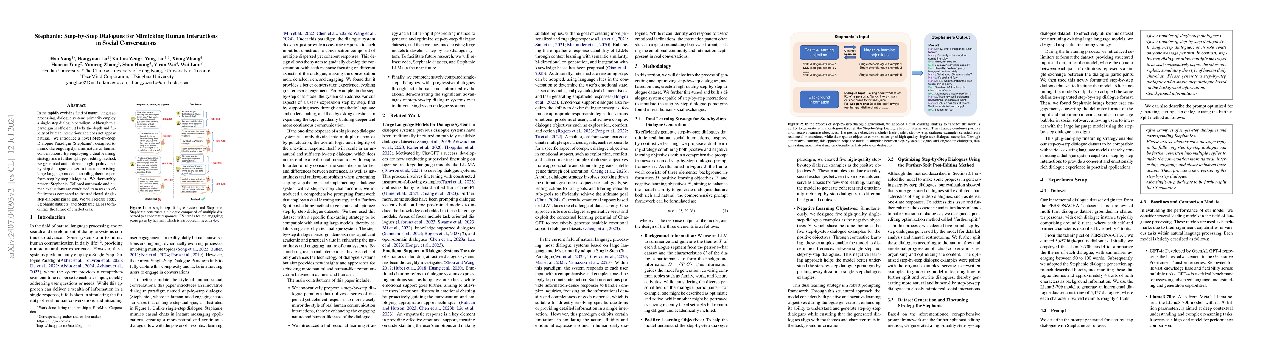 Thumbnail for Stephanie: Step-by-Step Dialogues for Mimicking Human Interactions in
  Social Conversations