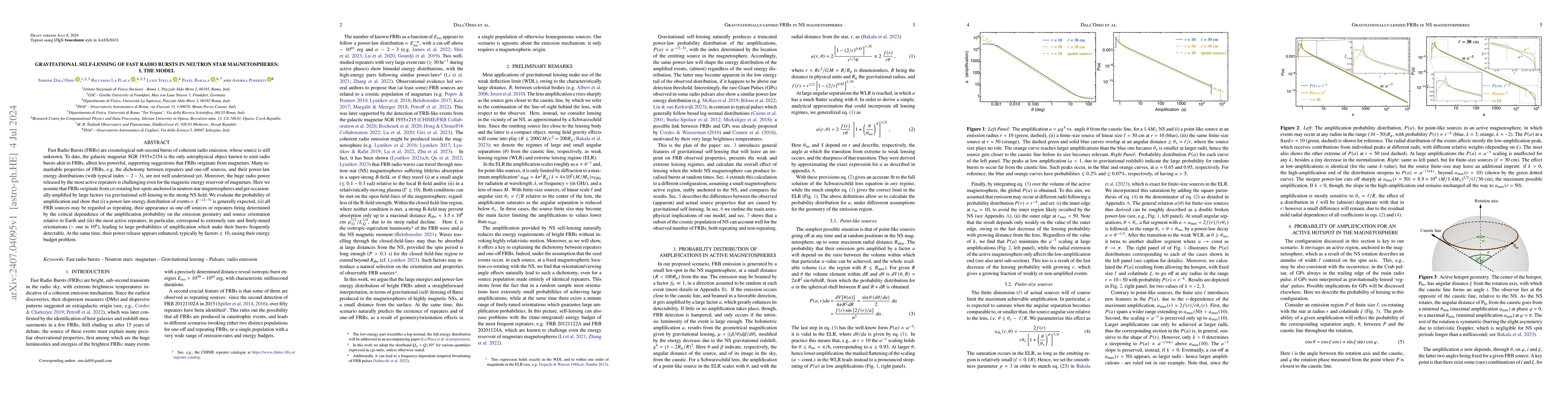 Thumbnail for Gravitational self-lensing of Fast Radio Bursts in neutron star
  magnetospheres: I. The model