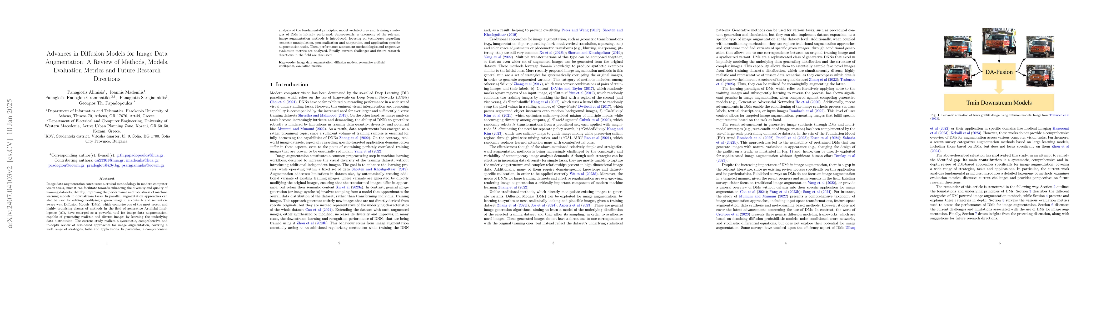 Thumbnail for Advances in Diffusion Models for Image Data Augmentation: A Review of
  Methods, Models, Evaluation Metrics and Future Research Directions