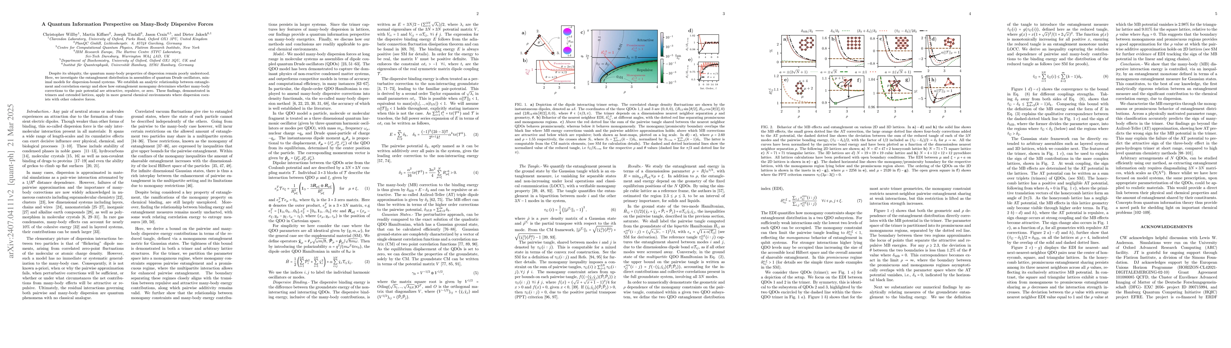 Thumbnail for A Quantum Information Perspective on Many-Body Dispersive Forces