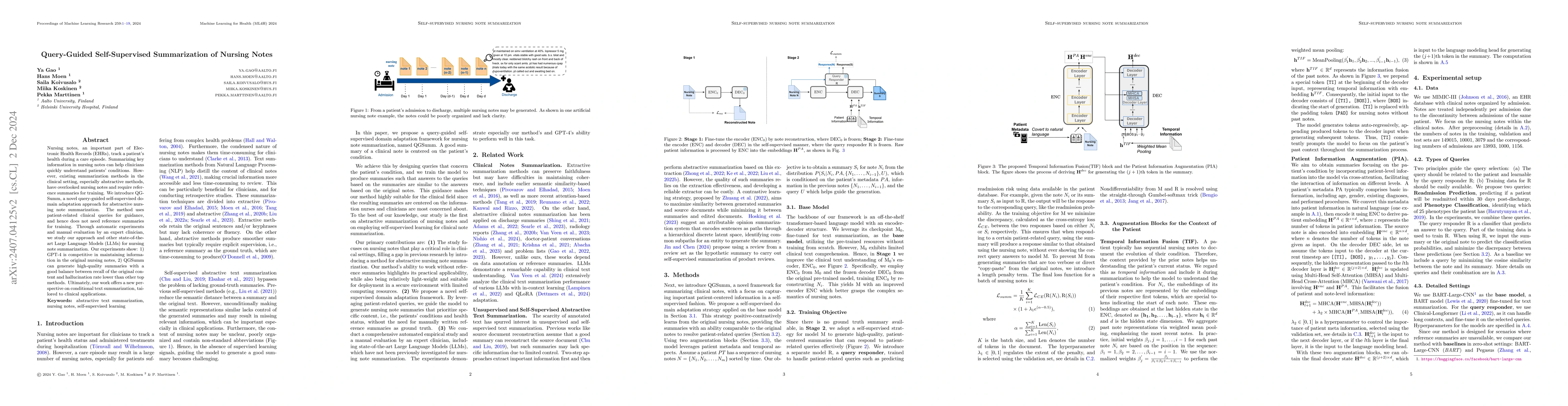 Thumbnail for Query-Guided Self-Supervised Summarization of Nursing Notes