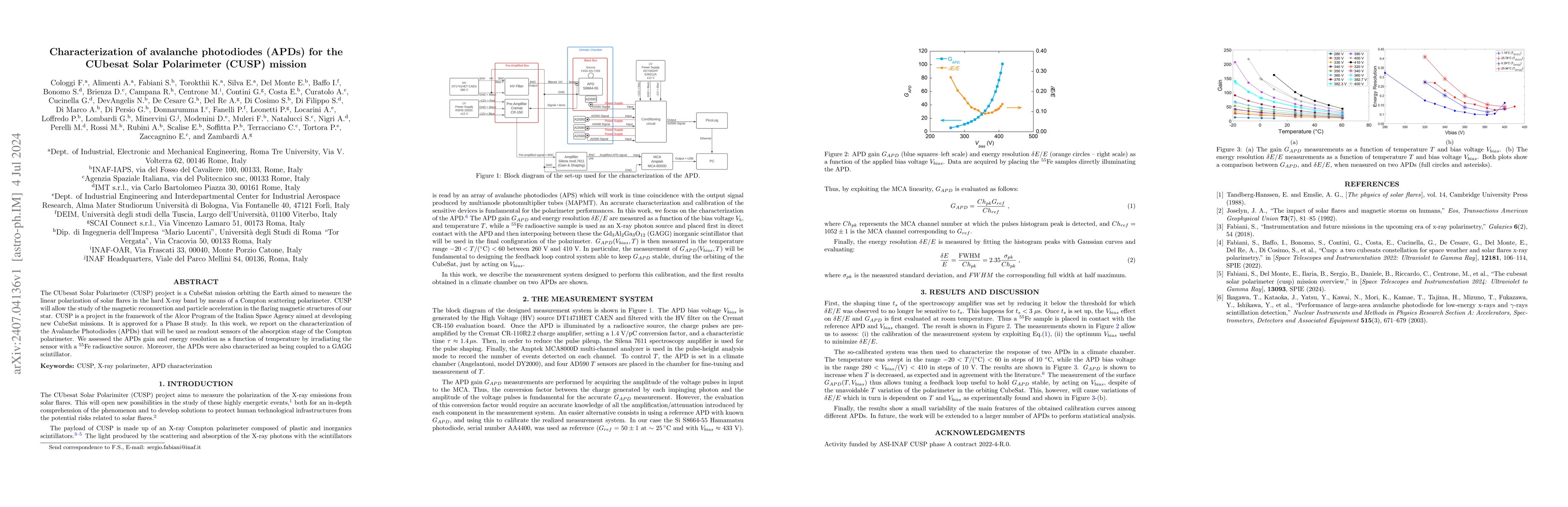 Thumbnail for Characterization of avalanche photodiodes (APDs) for the CUbesat Solar
  Polarimeter (CUSP) mission