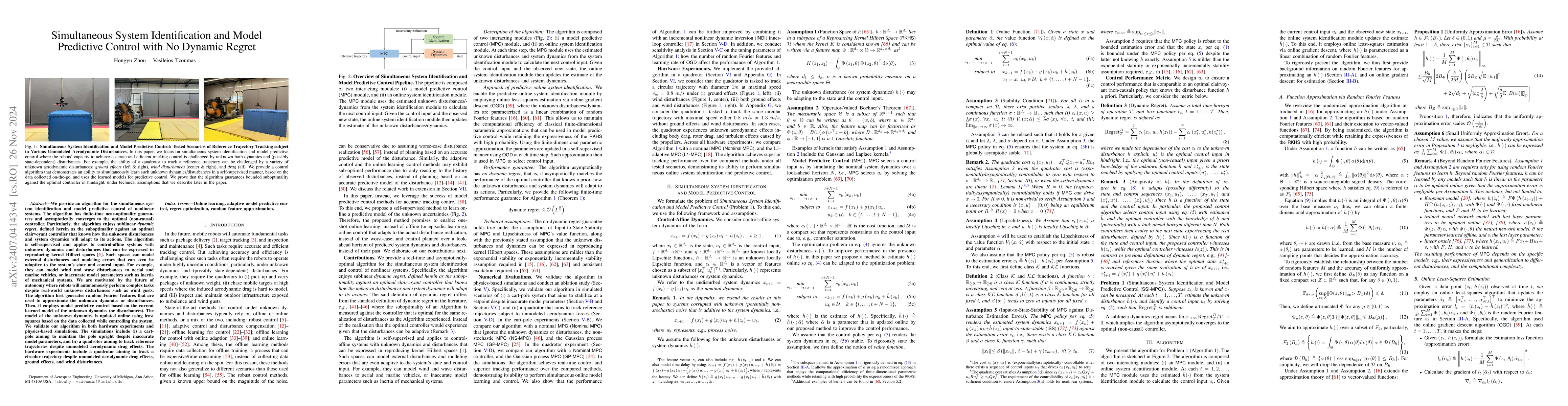 Thumbnail for Simultaneous System Identification and Model Predictive Control with No
  Dynamic Regret