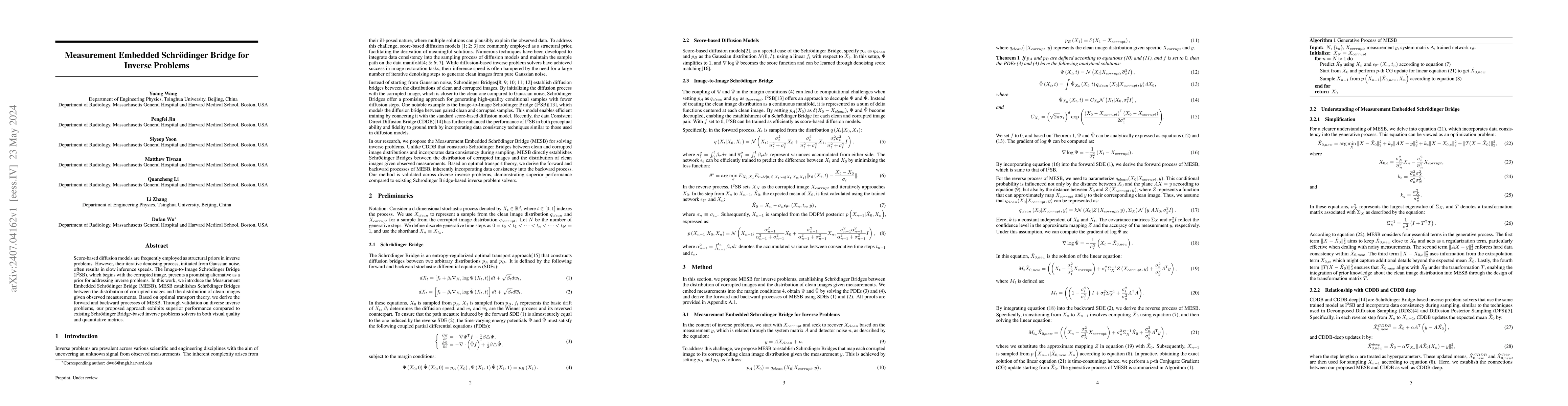 Thumbnail for Measurement Embedded Schrödinger Bridge for Inverse Problems