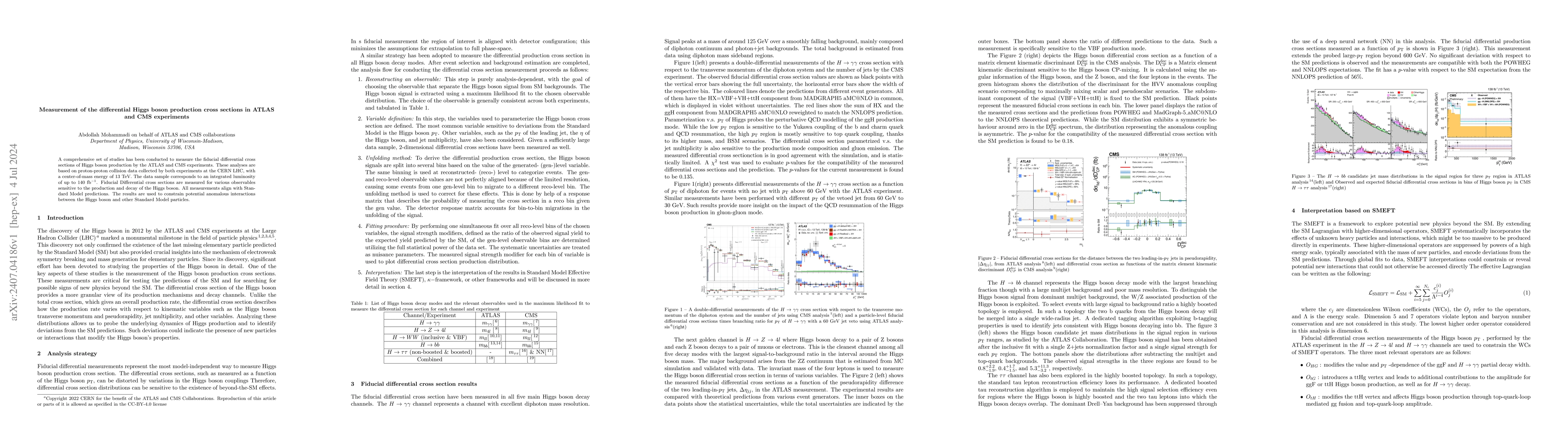 Thumbnail for Measurement of the differential Higgs boson production cross sections in
  ATLAS and CMS experiments