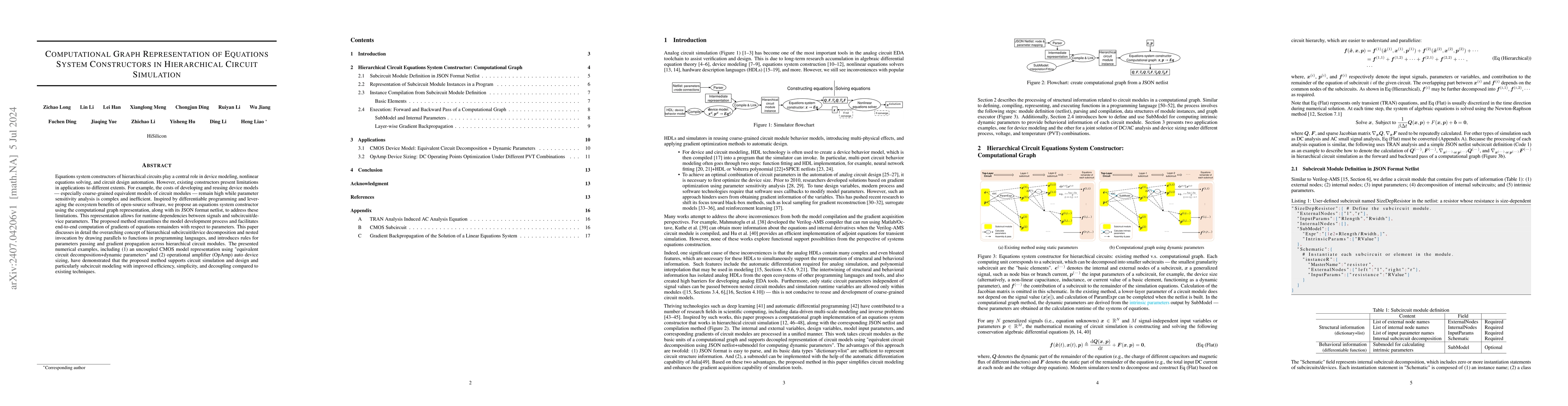 Thumbnail for Computational Graph Representation of Equations System Constructors in
  Hierarchical Circuit Simulation