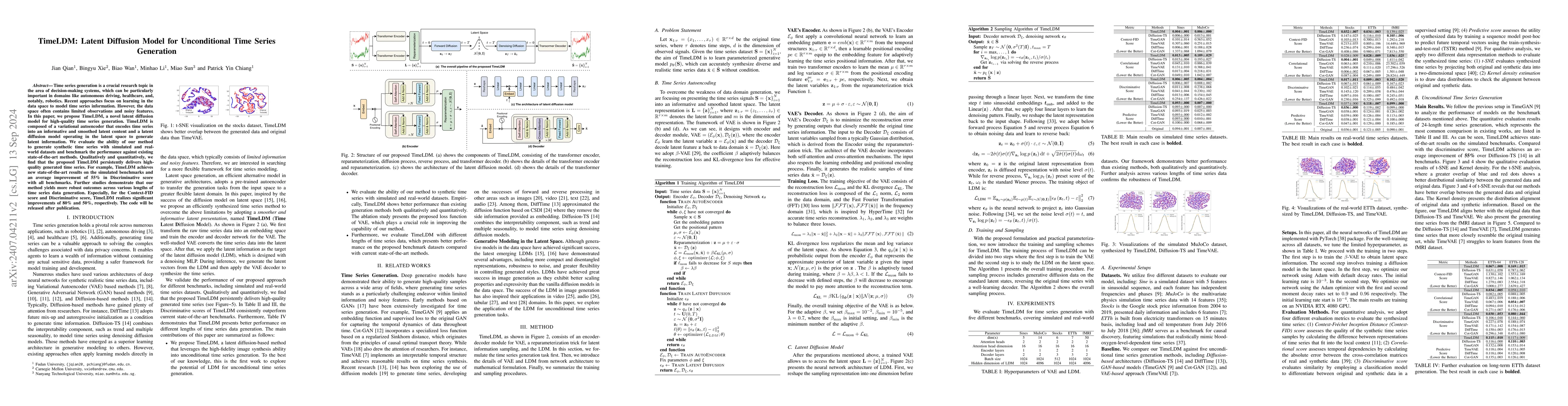 Thumbnail for TimeLDM: Latent Diffusion Model for Unconditional Time Series Generation