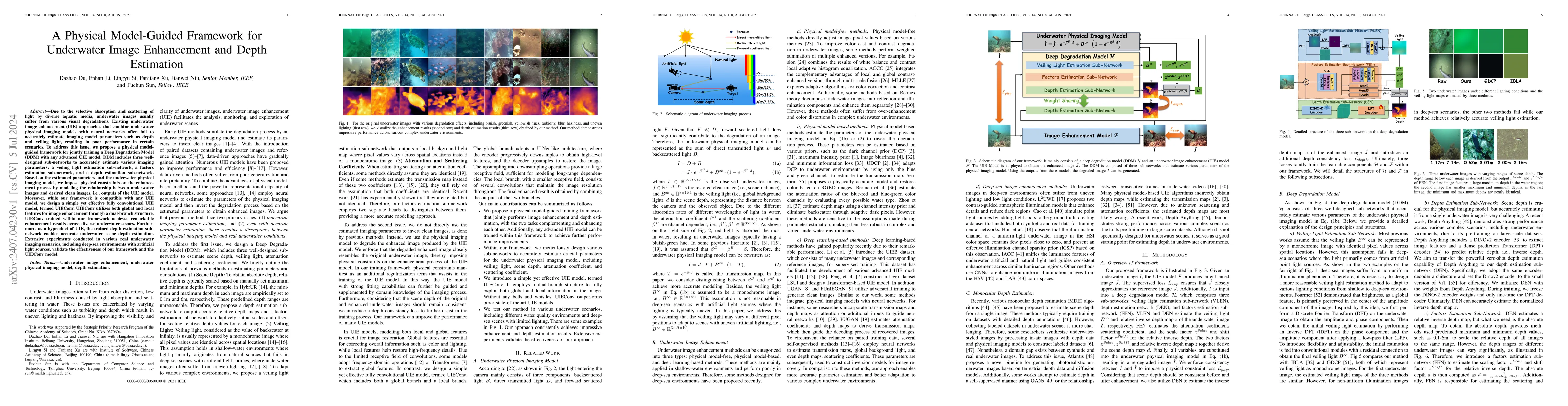 Thumbnail for A Physical Model-Guided Framework for Underwater Image Enhancement and
  Depth Estimation