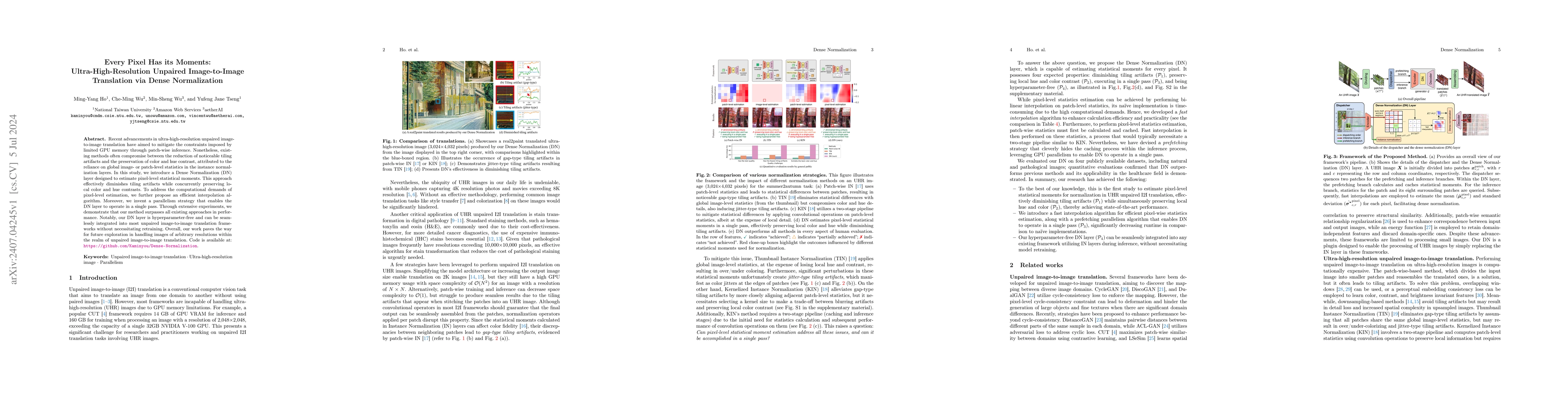 Thumbnail for Every Pixel Has its Moments: Ultra-High-Resolution Unpaired
  Image-to-Image Translation via Dense Normalization
