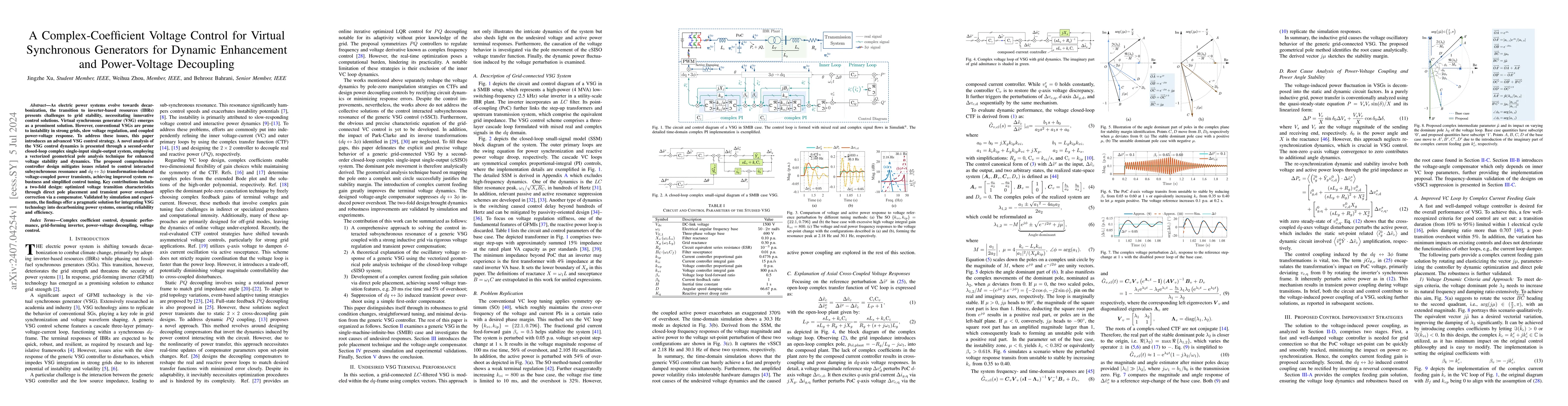 Thumbnail for A Complex-Coefficient Voltage Control for Virtual Synchronous Generators
  for Dynamic Enhancement and Power-Voltage Decoupling