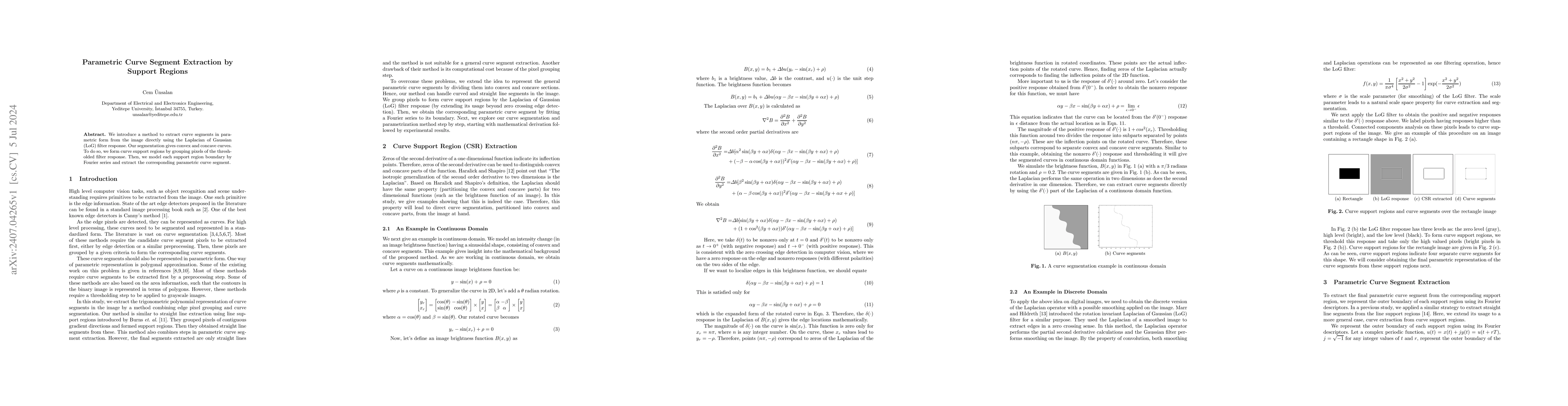 Thumbnail for Parametric Curve Segment Extraction by Support Regions