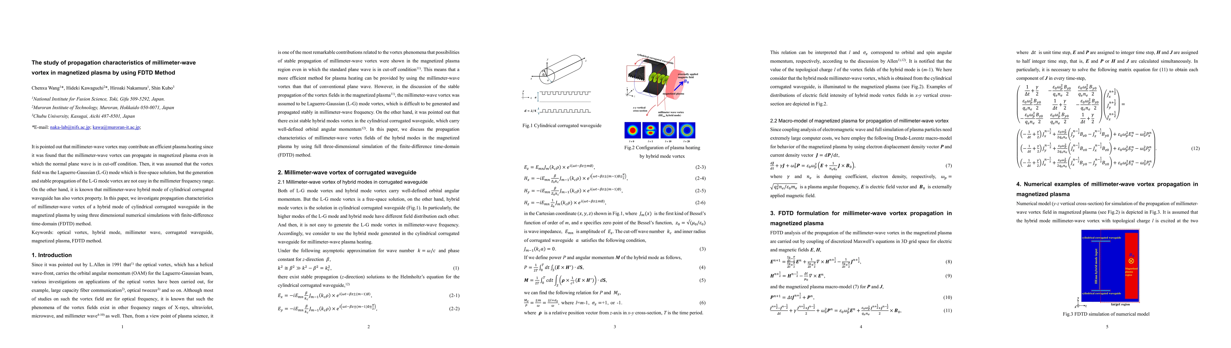 Thumbnail for The study of propagation characteristics of millimeter-wave vortex in
  magnetized plasma by using FDTD Method