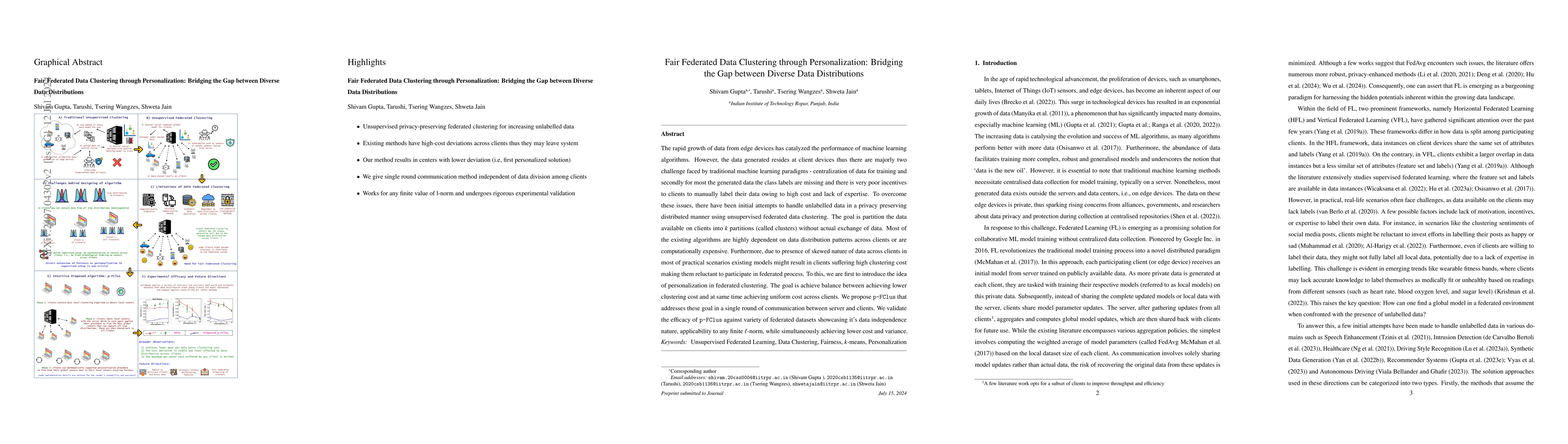 Thumbnail for Fair Federated Data Clustering through Personalization: Bridging the Gap
  between Diverse Data Distributions