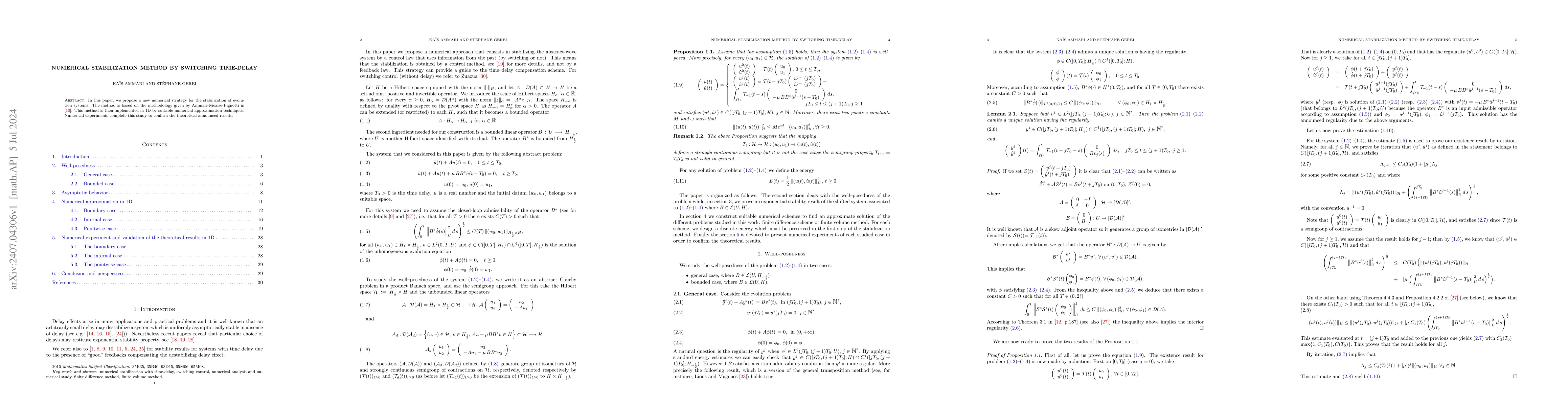 Thumbnail for Numerical stabilization method by switching time-delay