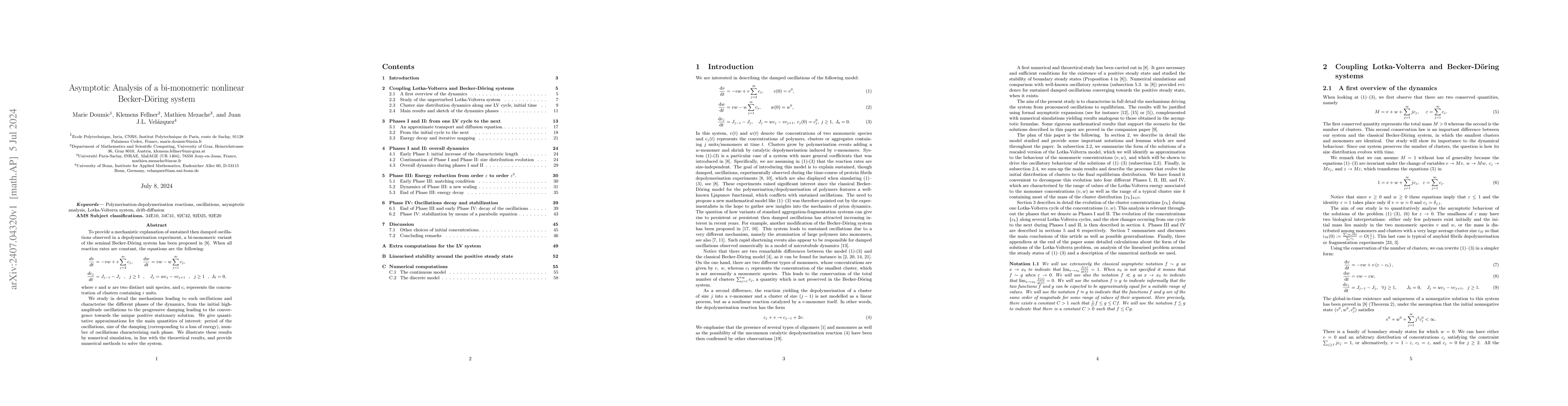 Thumbnail for Asymptotic Analysis of a bi-monomeric nonlinear Becker-D{ö}ring system