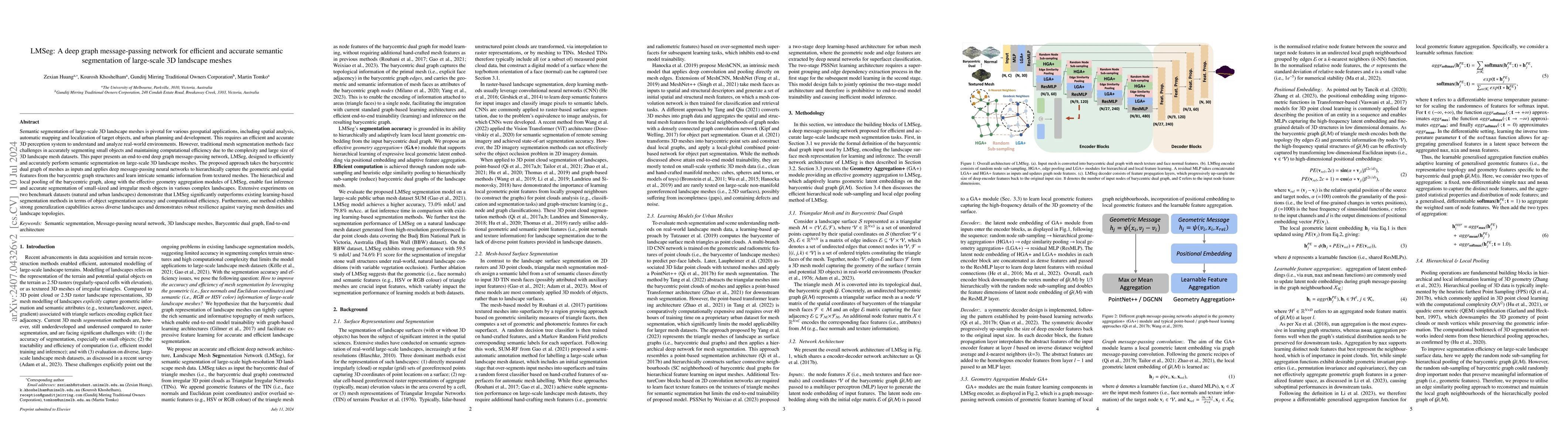 Thumbnail for LMSeg: A deep graph message-passing network for efficient and accurate
  semantic segmentation of large-scale 3D landscape meshes