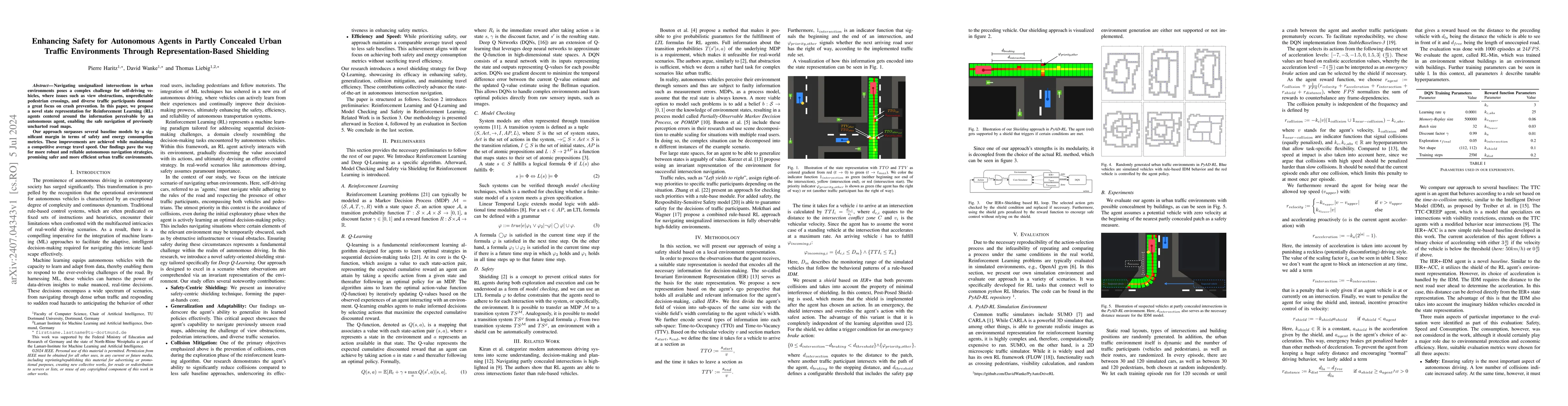 Thumbnail for Enhancing Safety for Autonomous Agents in Partly Concealed Urban Traffic
  Environments Through Representation-Based Shielding