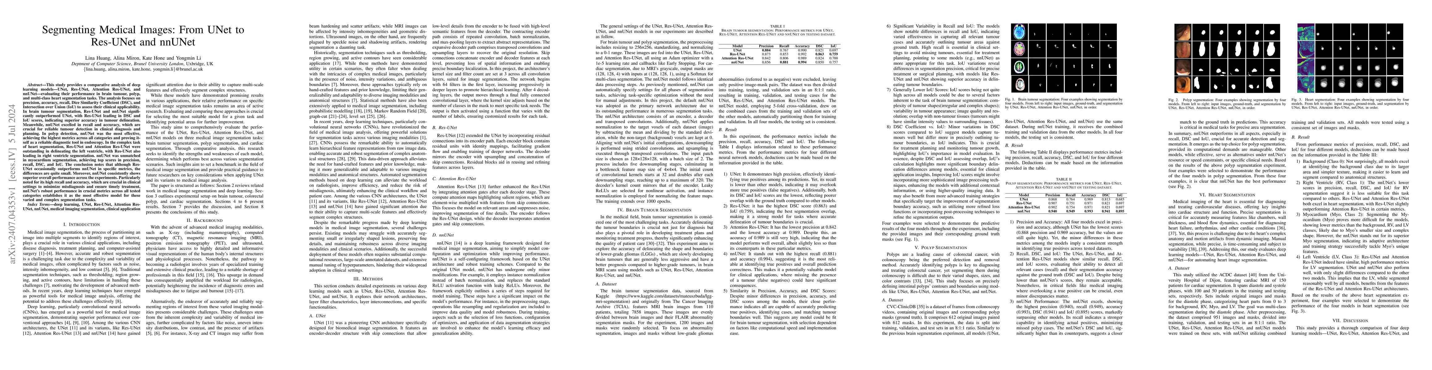 Thumbnail for Segmenting Medical Images: From UNet to Res-UNet and nnUNet
