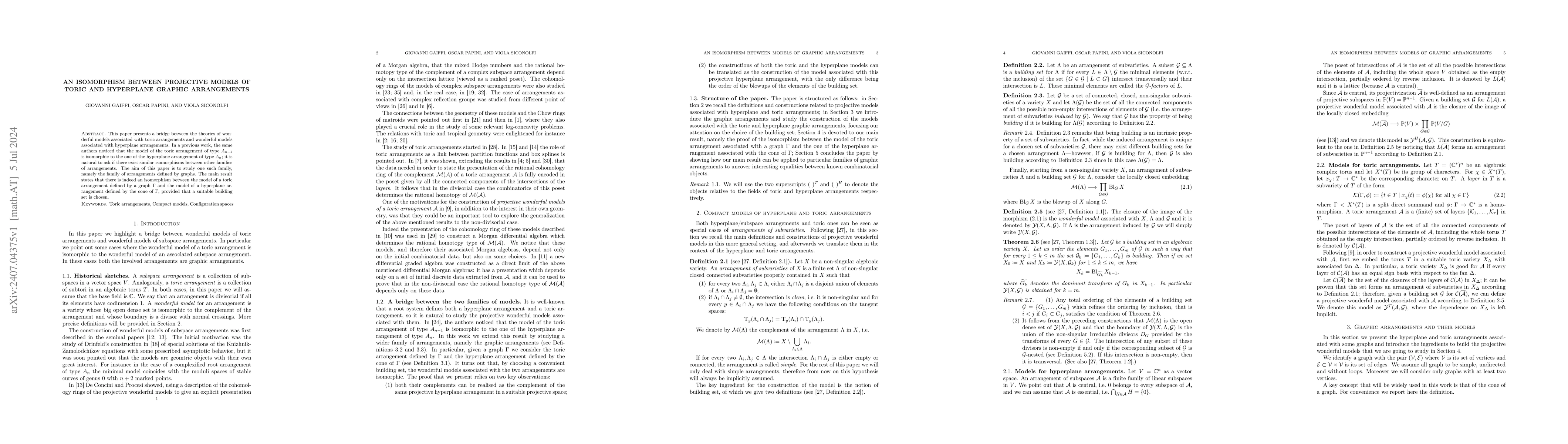 Thumbnail for An isomorphism between models of graphic arrangements