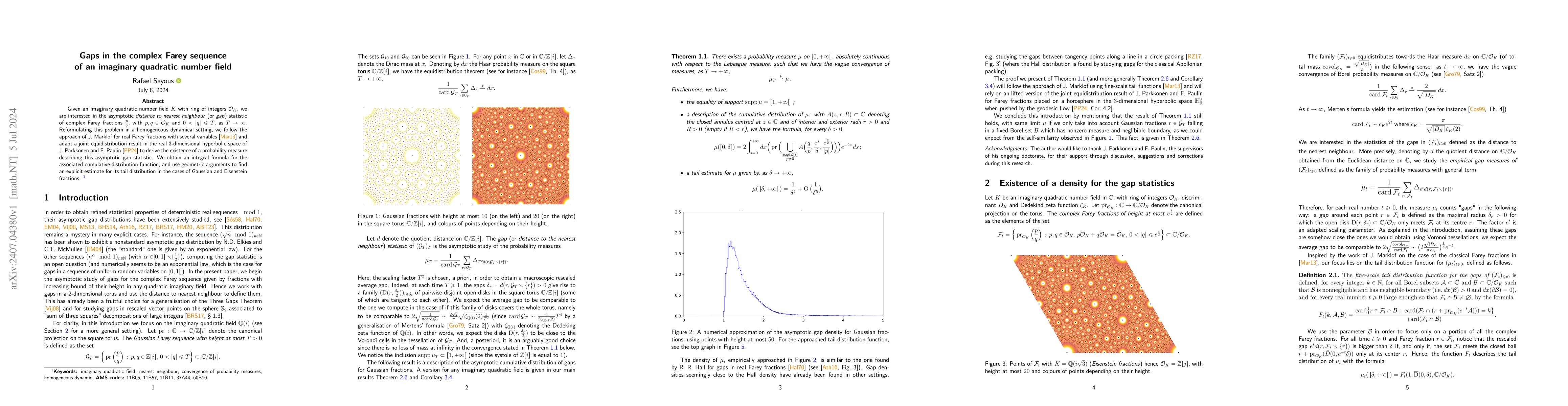 Thumbnail for Gaps in the complex Farey sequence of an imaginary quadratic number
  field