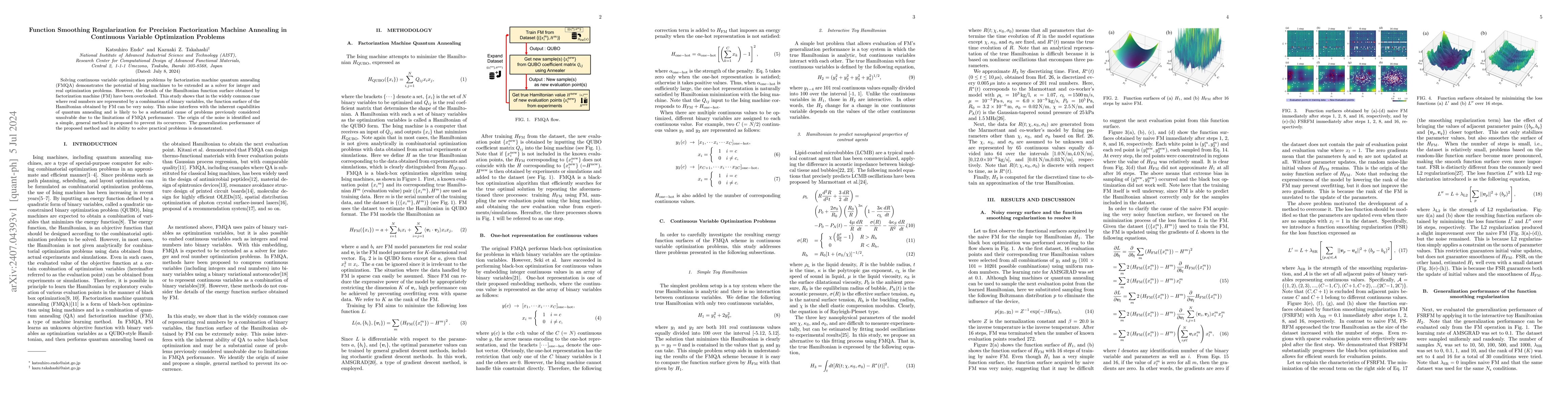Thumbnail for Function Smoothing Regularization for Precision Factorization Machine
  Annealing in Continuous Variable Optimization Problems