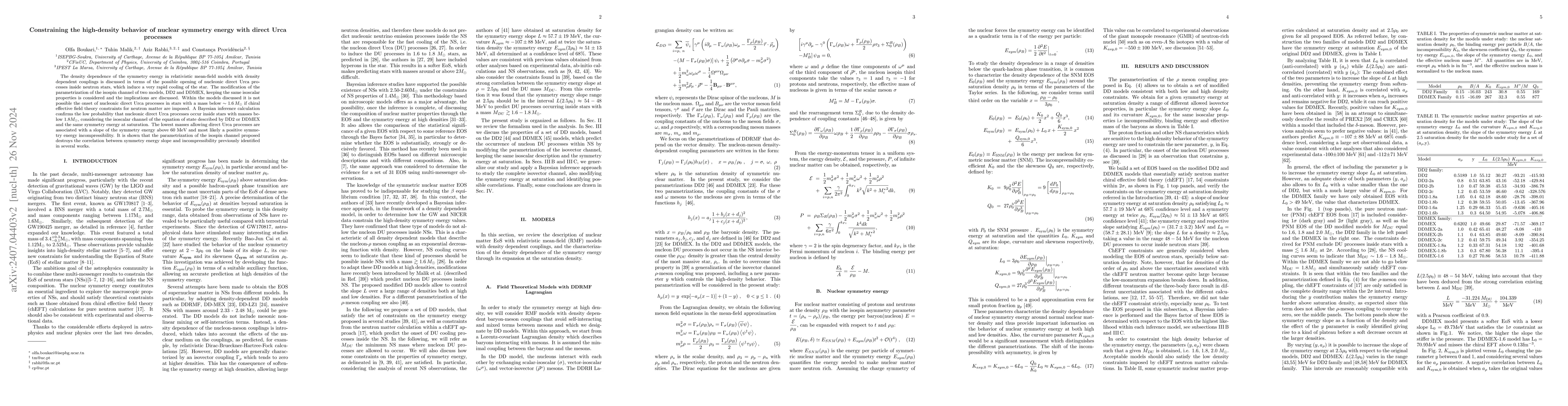 Thumbnail for Constraining the high-density behavior of nuclear symmetry energy with
  direct Urca processes