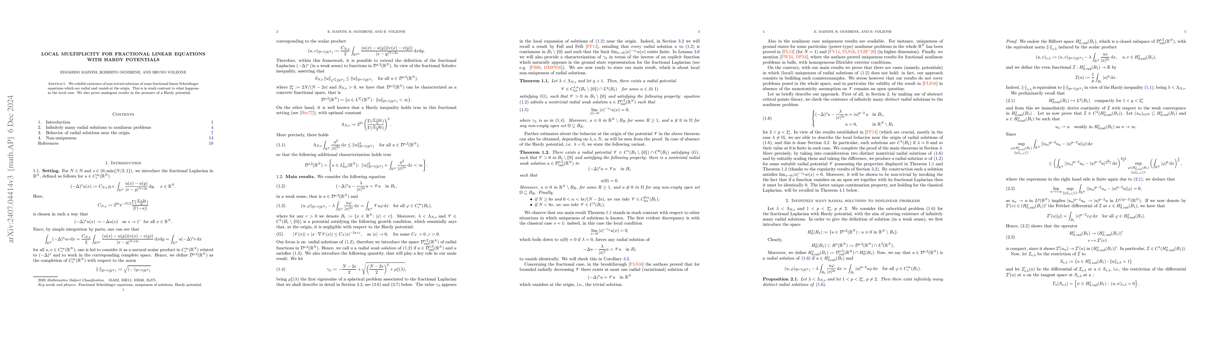 Thumbnail for Local multiplicity for fractional linear equations with Hardy potentials