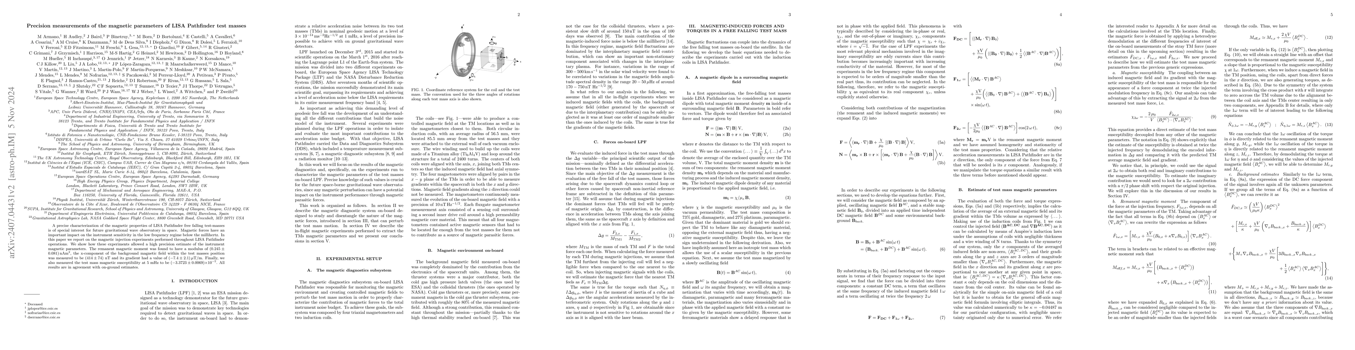Thumbnail for Precision measurements of the magnetic parameters of LISA Pathfinder
  test masses