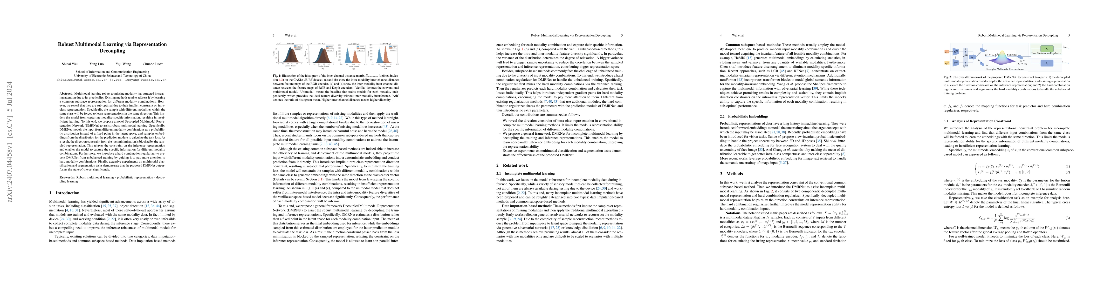 Thumbnail for Robust Multimodal Learning via Representation Decoupling