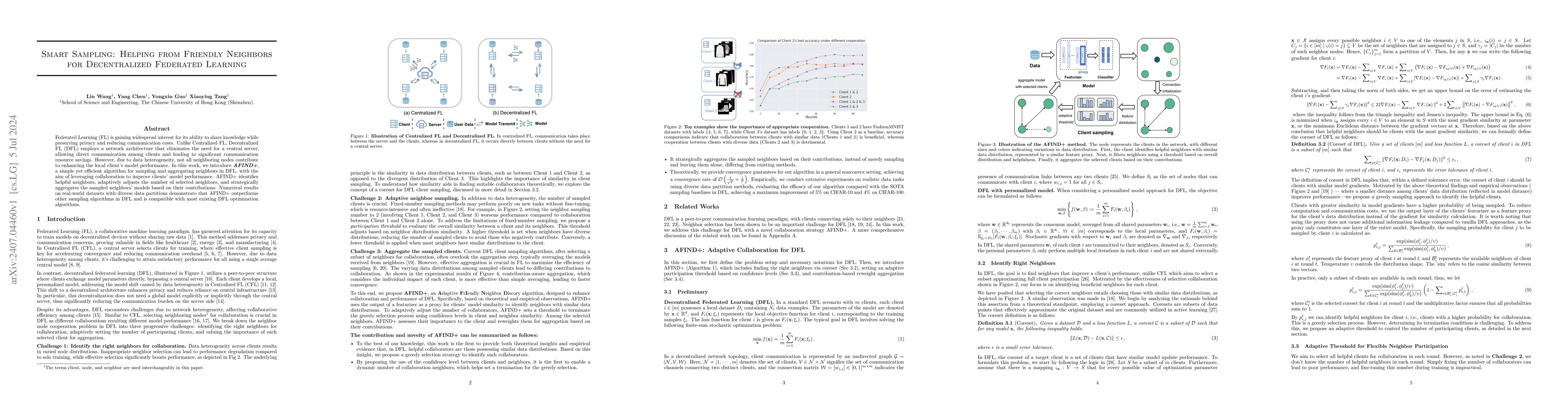 Thumbnail for Smart Sampling: Helping from Friendly Neighbors for Decentralized
  Federated Learning