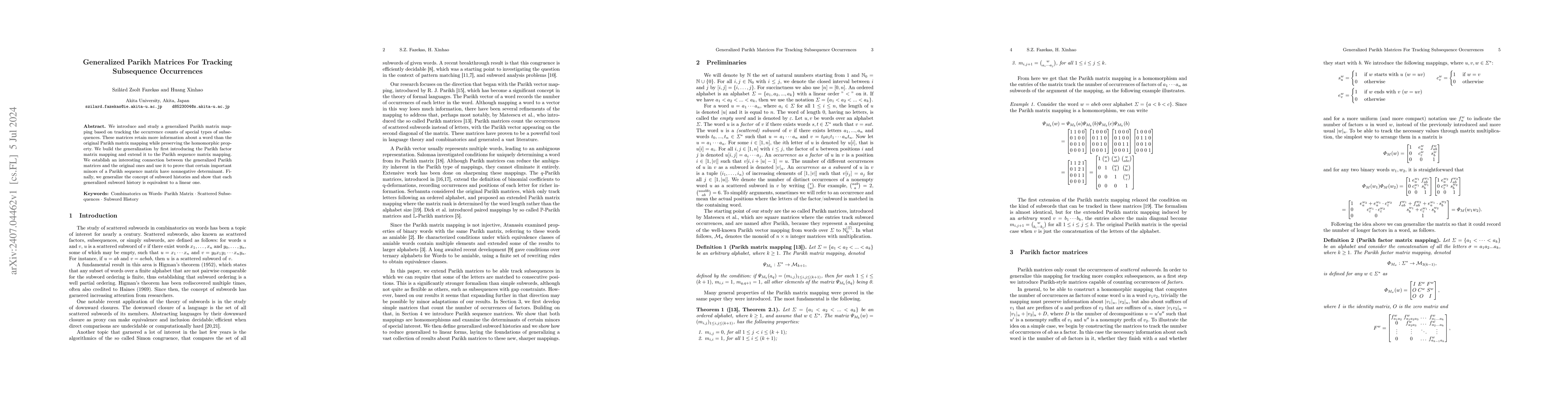 Thumbnail for Generalized Parikh Matrices For Tracking Subsequence Occurrences