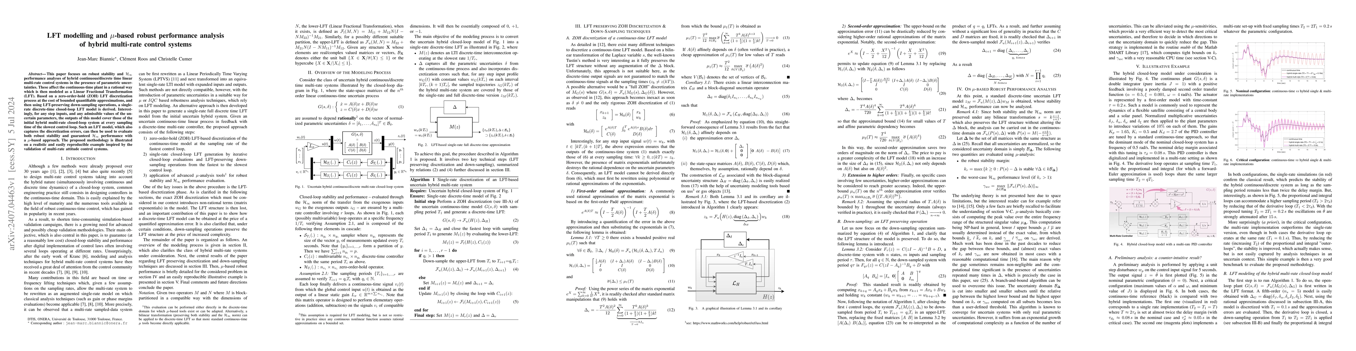 Thumbnail for LFT modelling and $μ$-based robust performance analysis of hybrid
  multi-rate control systems