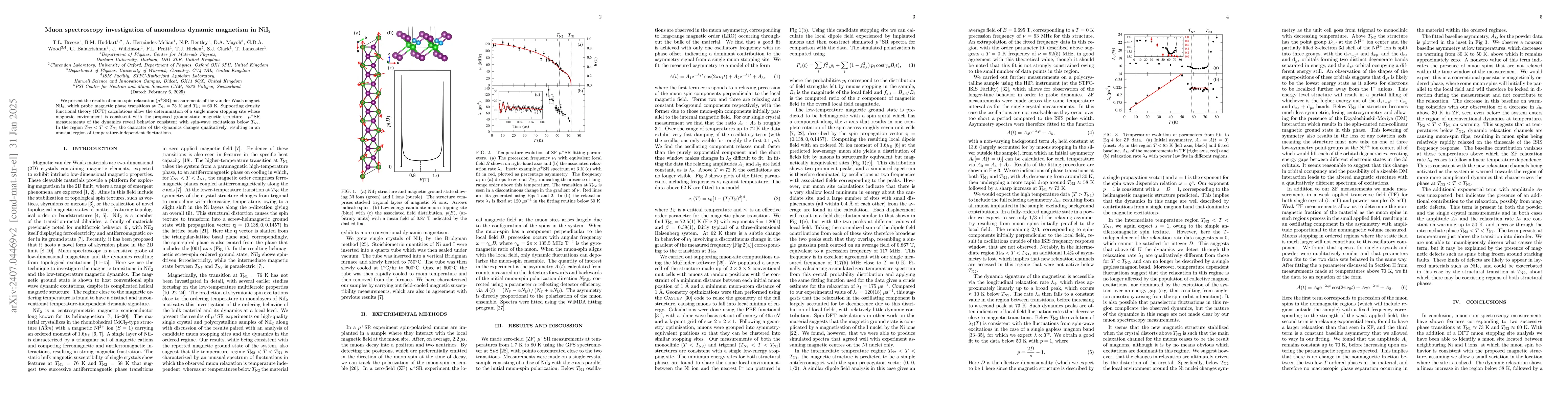 Thumbnail for Muon spectroscopy investigation of anomalous dynamic magnetism in
  NiI$_2$