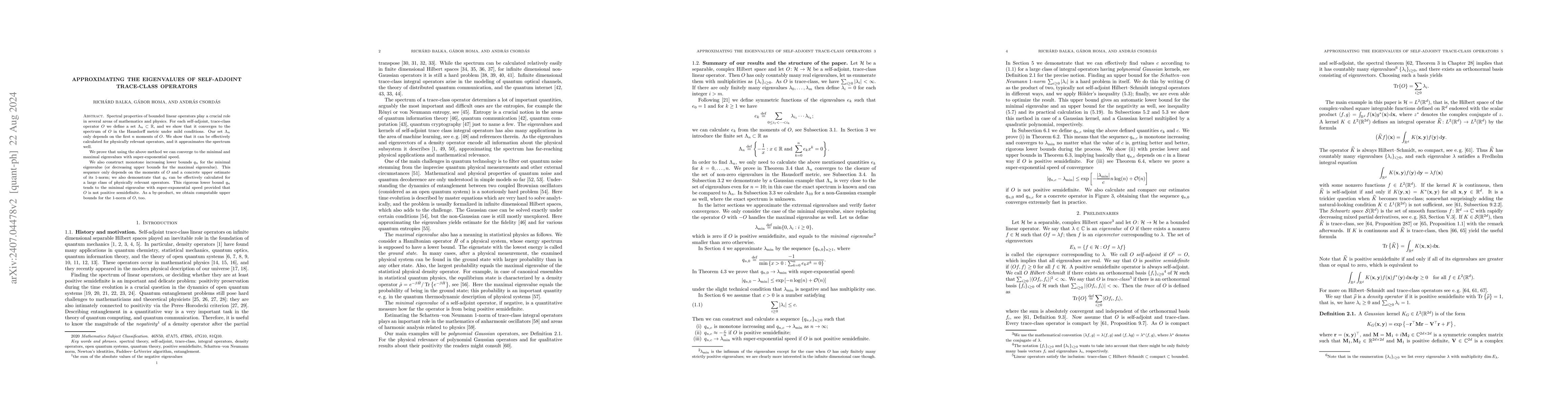 Thumbnail for Approximating the eigenvalues of self-adjoint trace-class operators