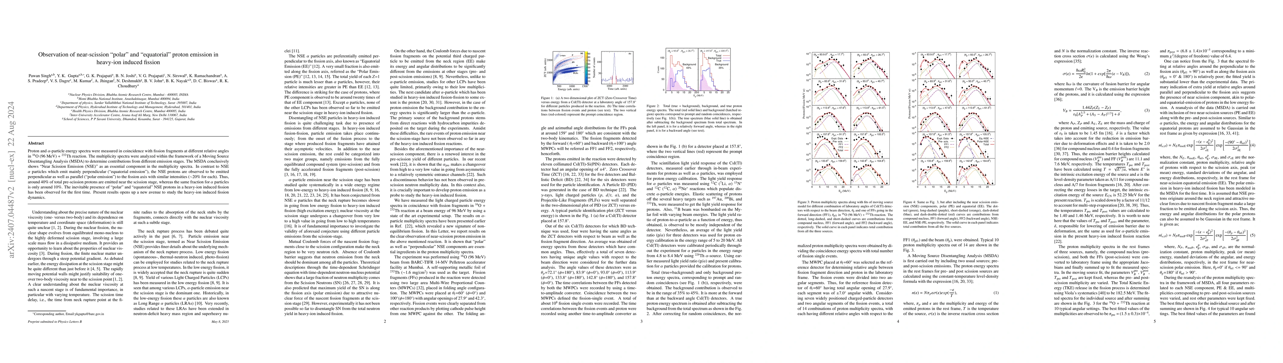Thumbnail for Observation of near-scission "polar" and "equatorial" proton emission in
  heavy-ion induced fission