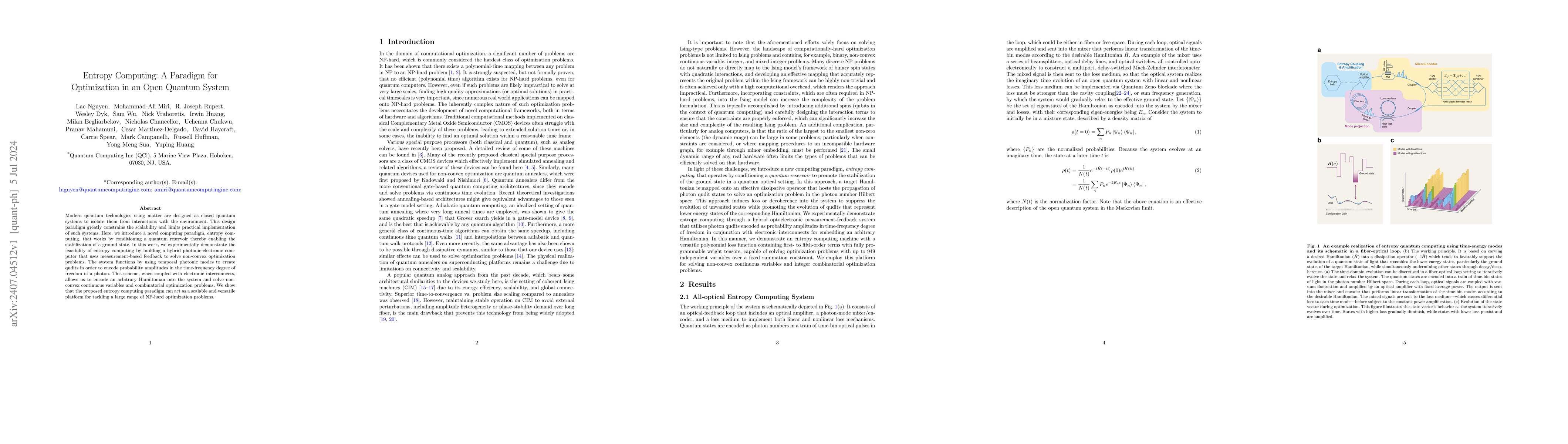 Thumbnail for Entropy Computing: A Paradigm for Optimization in an Open Quantum System