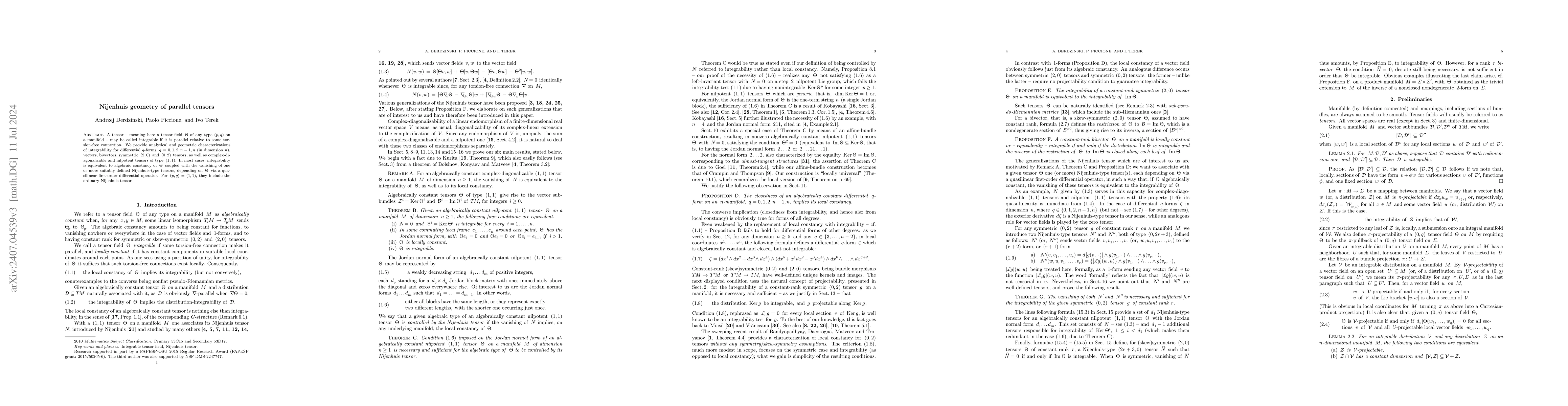 Thumbnail for Nijenhuis geometry of parallel tensors