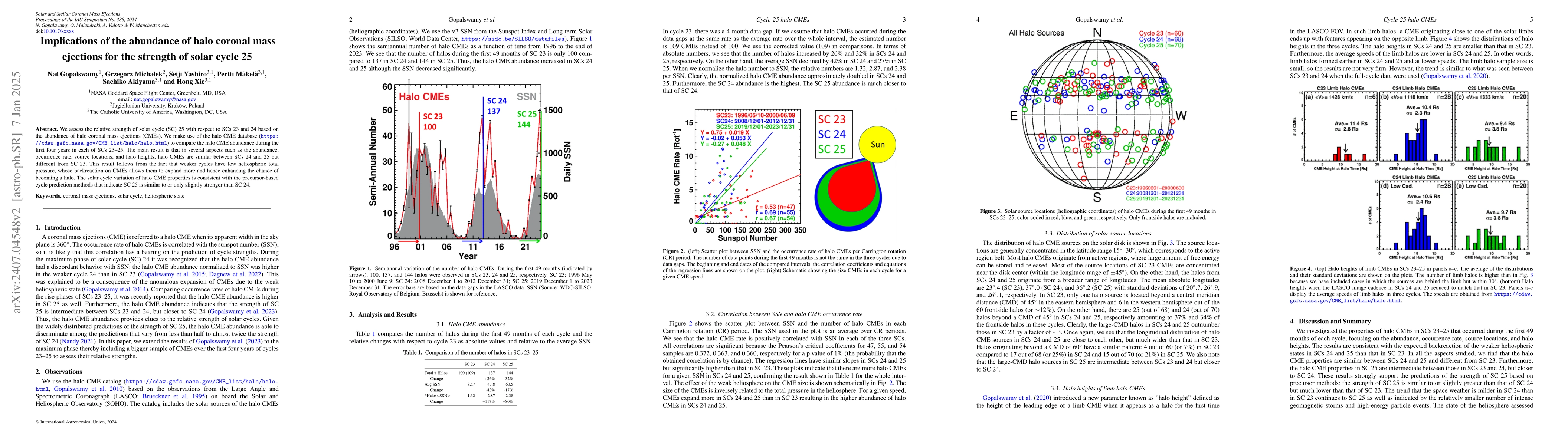 Thumbnail for Implications of the abundance of halo coronal mass ejections for the
  strength of solar cycle 25