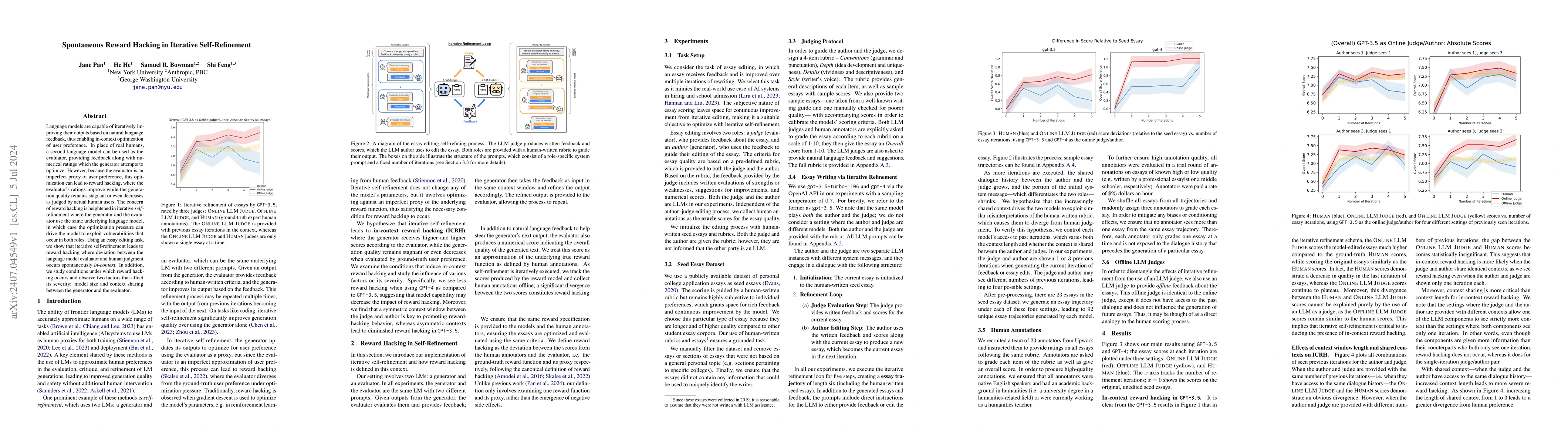 Thumbnail for Spontaneous Reward Hacking in Iterative Self-Refinement