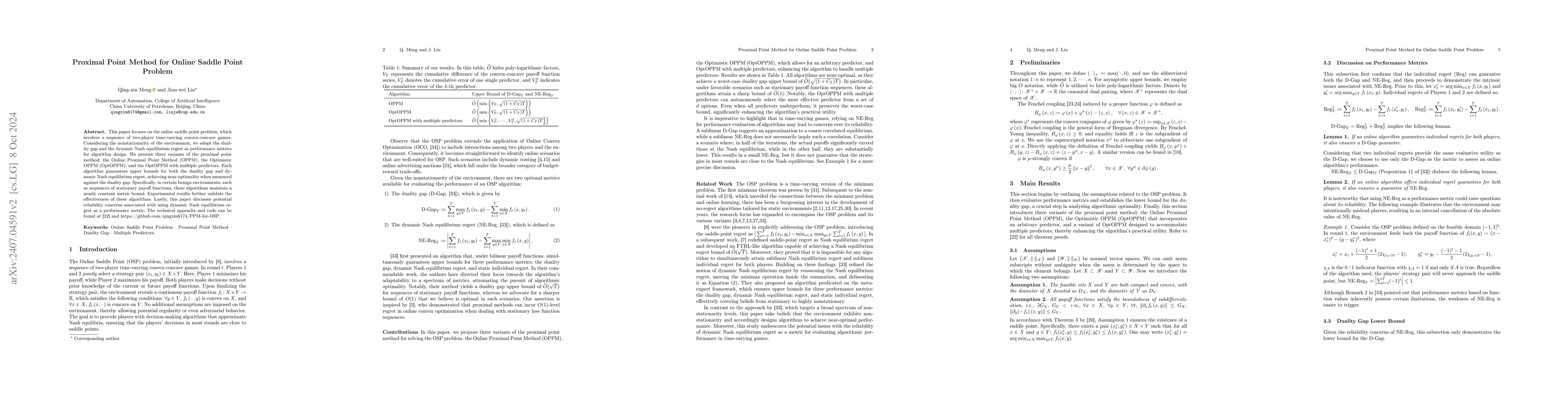 Thumbnail for Proximal Point Method for Online Saddle Point Problem