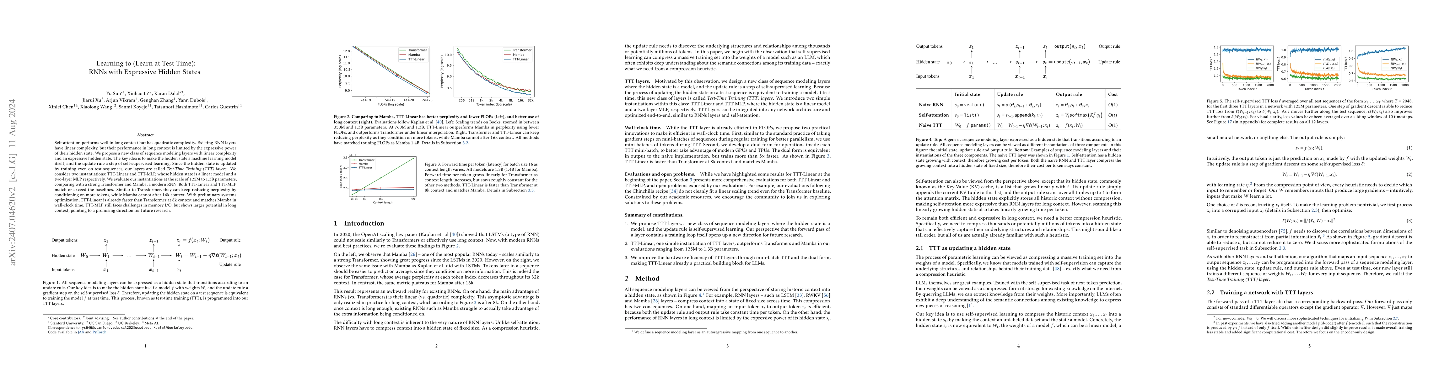 Thumbnail for Learning to (Learn at Test Time): RNNs with Expressive Hidden States