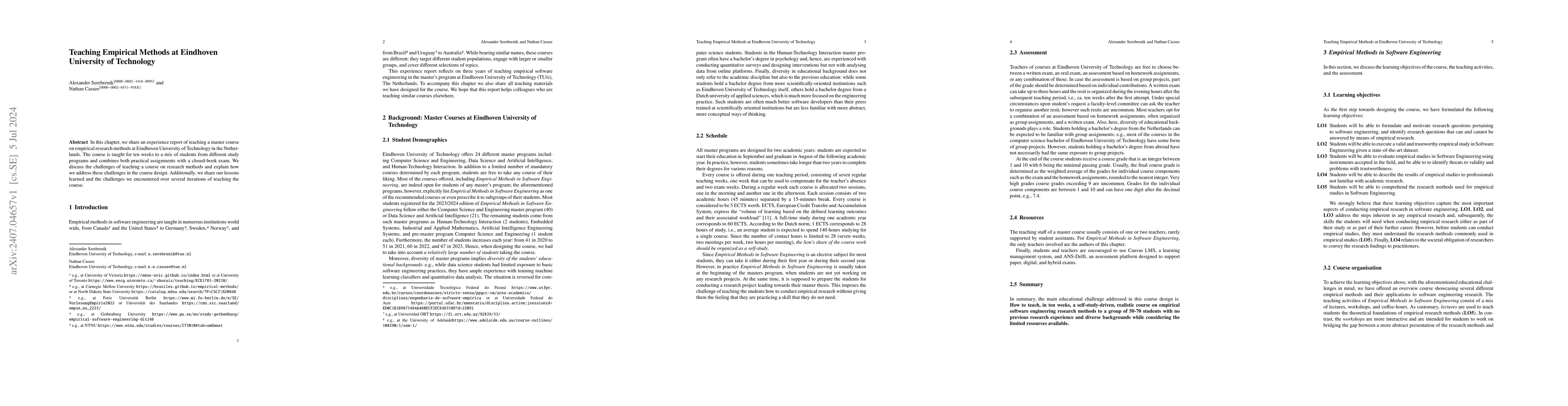 Thumbnail for Teaching Empirical Methods at Eindhoven University of Technology