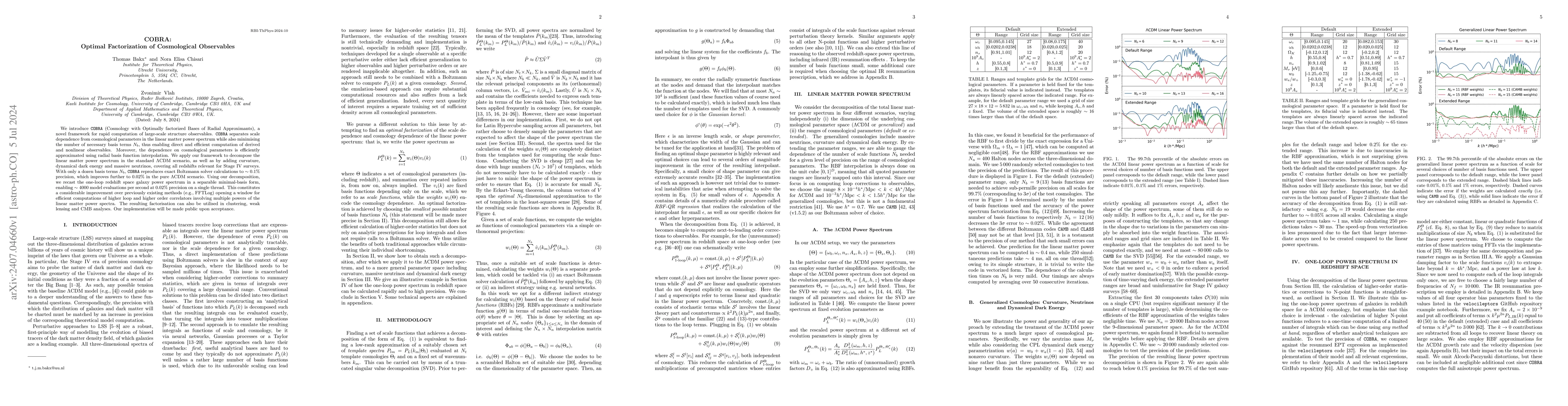 Thumbnail for COBRA: Optimal Factorization of Cosmological Observables