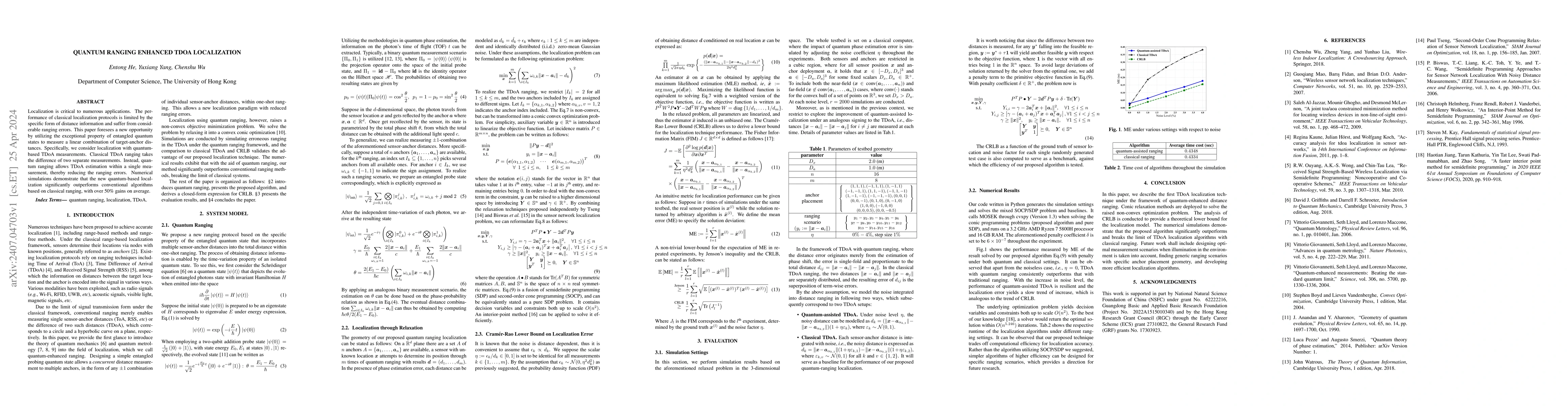Thumbnail for Quantum Ranging Enhanced TDoA Localization