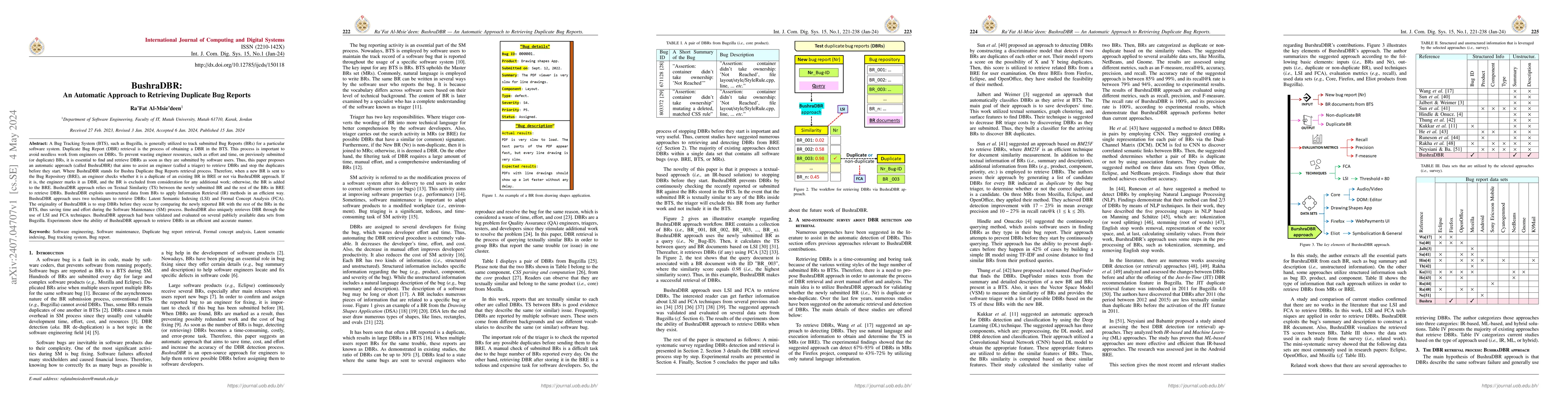 Thumbnail for BushraDBR: An Automatic Approach to Retrieving Duplicate Bug Reports