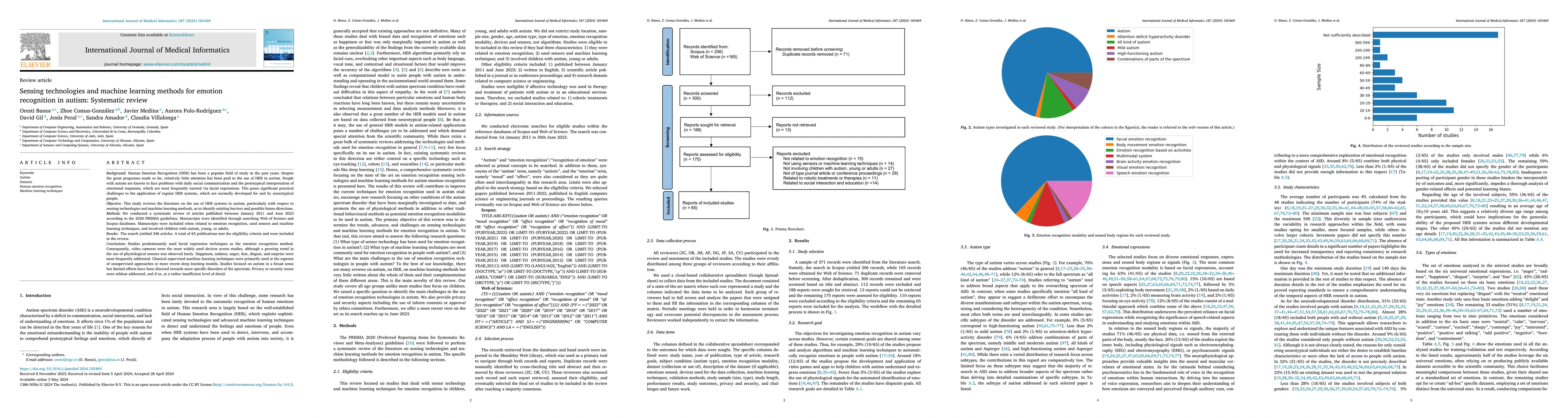 Thumbnail for Sensing technologies and machine learning methods for emotion
  recognition in autism: Systematic review