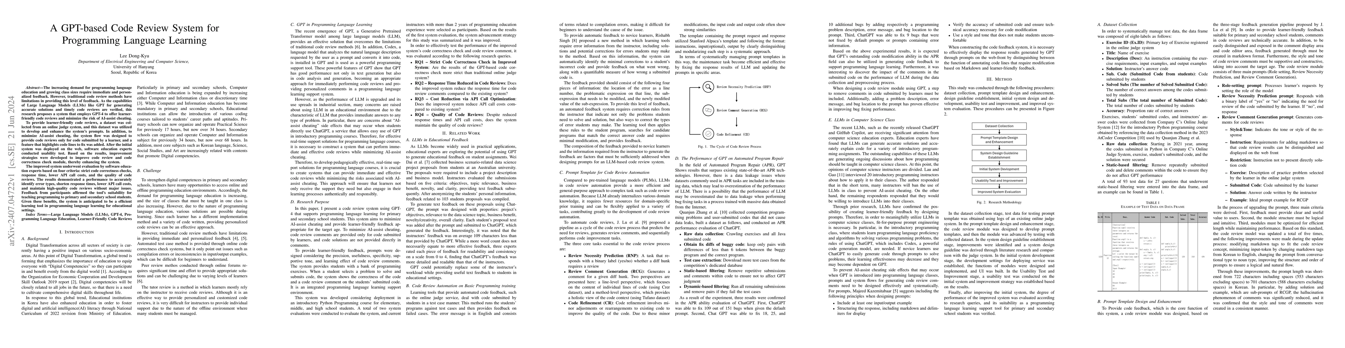 Thumbnail for A GPT-based Code Review System for Programming Language Learning