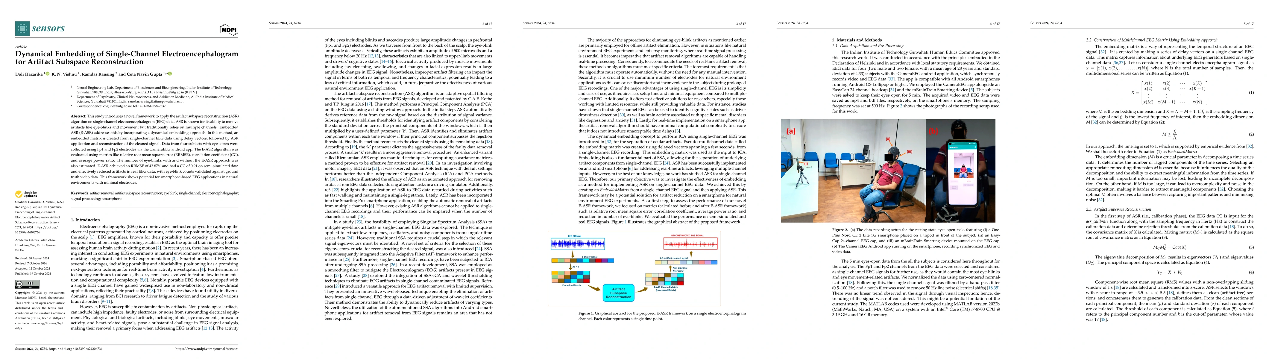 Thumbnail for Dynamical Embedding of Single Channel Electroencephalogram for Artifact
  Subspace Reconstruction