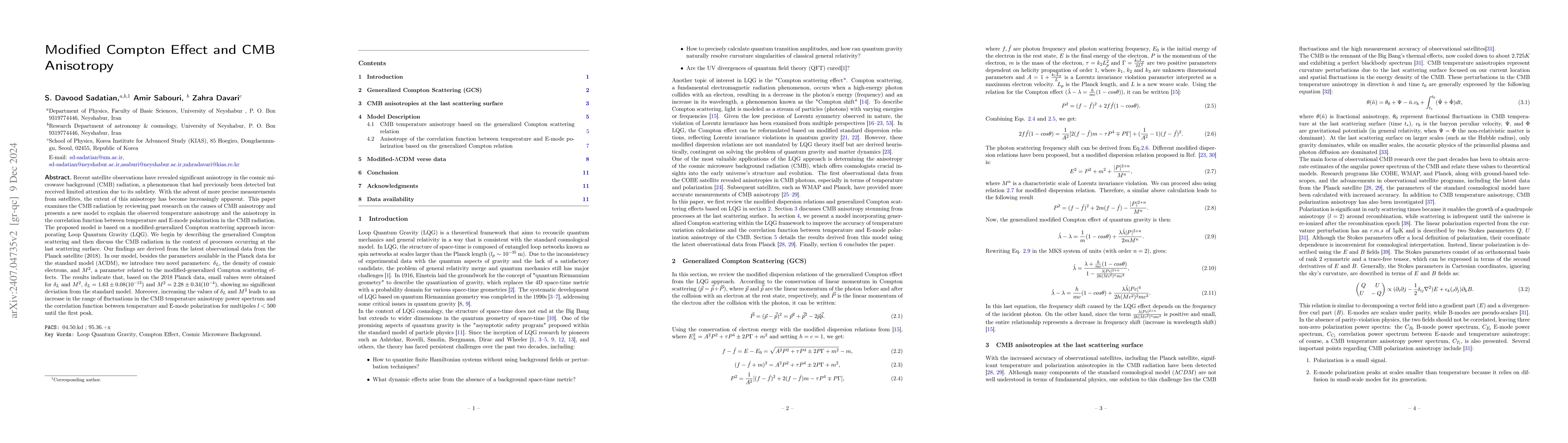 Thumbnail for Modified Compton Effect and CMB Anisotropy