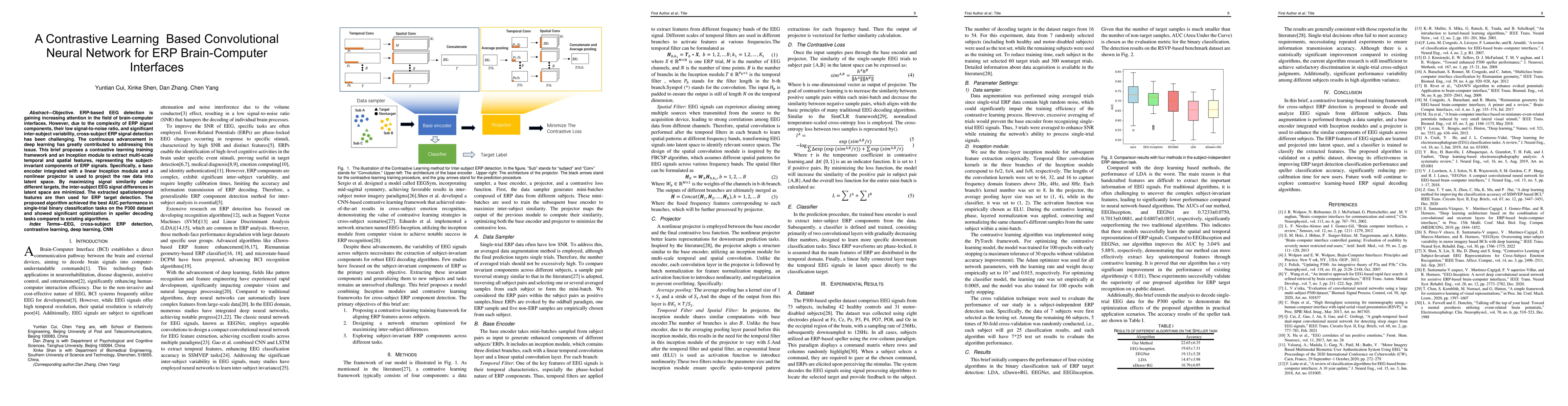 Thumbnail for A Contrastive Learning Based Convolutional Neural Network for ERP
  Brain-Computer Interfaces